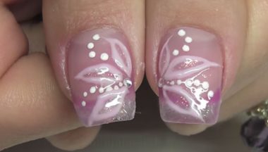 Utorial Nail Art Glitter E Riga Violetto