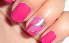 Pink nail art