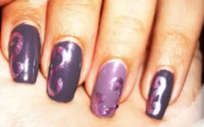 Violet Curls nail art