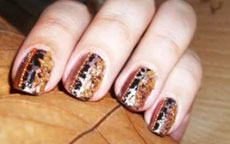 Autumn trees D nail art