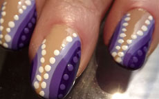 Faux Marble Viola con Pois nail art