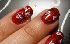 Tutorial Nail Art Geisha Flakes D