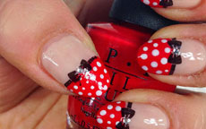 tutorial nail art minnie