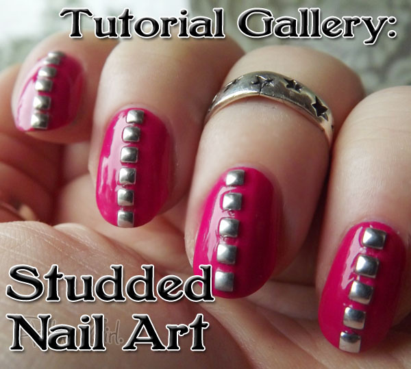 studded nail art